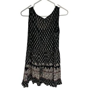 PAPA VANCOUVER  Summer Dress Size Large Sleeveless Cotton Ruffle Paisley Floral